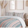 thumbnail image 6 of Ambesonne Burnt Orange Duvet Cover Set, Tribal Vertical Forms, 2-Calking, Pale Blue and Dark Teal, 6 of 7