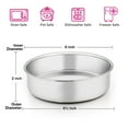 thumbnail image 2 of 6 inch Cake Pan Set of 2, VeSteel Stainless Steel Round Cake Baking Pans, Mirror Finish & Dishwasher Safe, 2 of 7