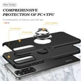 thumbnail image 4 of SZMLOGB Phone Case for Redmi Note 11S 4G/Note 11 with Ring Holder Shock Resistant Scratch Resistant PC Silicone Heavy Duty Protective Case-black, 4 of 6