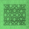 thumbnail image 1 of Ahgly Company Indoor Square Oriental Emerald Green Traditional Area Rugs, 7' Square, 1 of 4