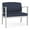 Batik Blue, variant on Amherst Steel Reception Waiting Bariatric Chair / Silver Steel / Light Gray