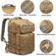 thumbnail image 3 of 40L Military Tactical Backpack Large Army Assault Pack Molle Shoulder Bag Rucksacks Daypack for Outdoor Hiking Camping Trekking Hunting, 3 of 4
