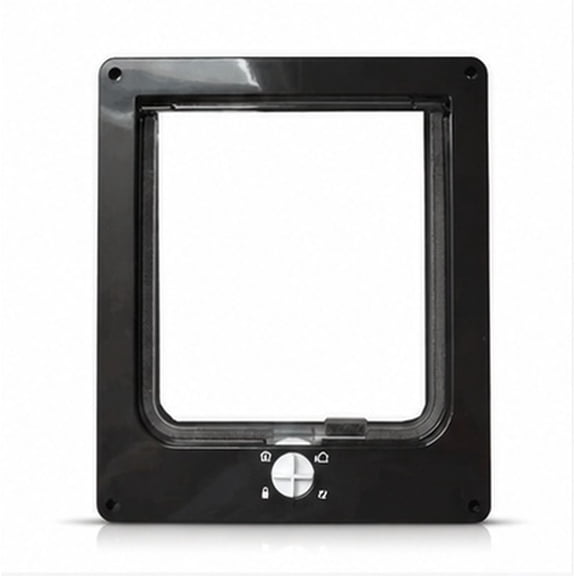 RENACLIPY Cat Entry Exit Door for Indoor Use with Rotary Switch Design Black 1Pack