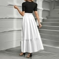 thumbnail image 4 of UoCefik Womens Cocktail Dresses For Wedding Guest Flowy Floral Short Sleeve Dress Wrap Summer Patchwork Business Casual Elegant Maxi Dresses White L, 4 of 4