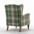 thumbnail image 6 of Modern Accent Chair with Retro Wood Legs, Comfy Upholstered Armchair ,Tantan Check Design Single Sofa Chair for Living Room Bedroom Office -- Green, 6 of 8