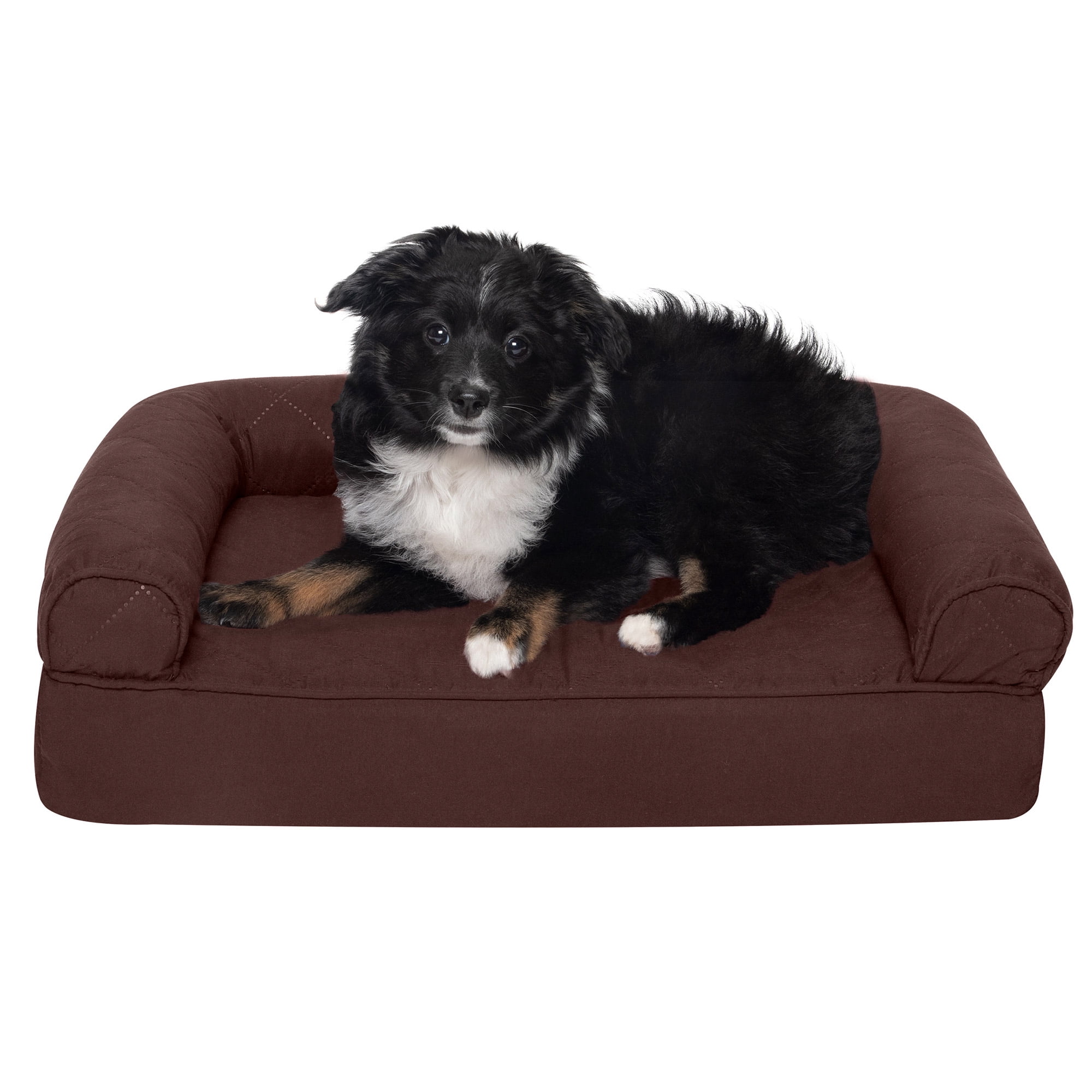 FurHaven Pet Dog Bed Orthopedic Quilted SofaStyle Couch Pet Bed for