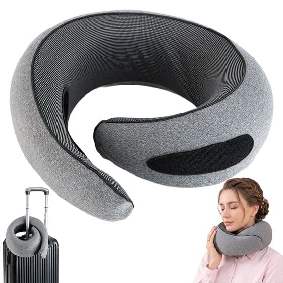 CANTAPVA 360° Support Memory Foam Travel Neck Pillow, Ergonomic U-Shaped Cervical Pillow for Airplanes & Office, Portable Head Support for Deep Sleep, Travel Essentials