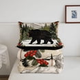 thumbnail image 5 of Manfei Winter Bear Twin Comforter Sets,Wild Woodland Print Bedding Set,Green,Black Reversible,2pcs,1 Comforter and 1 Pillowcase, 5 of 7