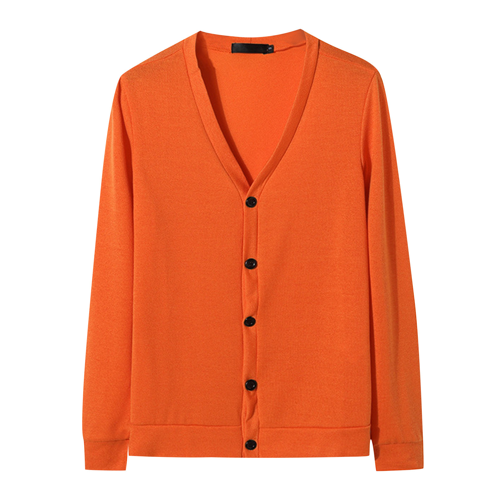 ZXHACSJ Men's Cardigan Knitted Sweater Casual Solid Color VNeck