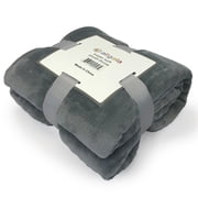 Allgala Gray Solid Polyester Flannel Throw, 45 x 60
