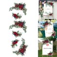 thumbnail image 1 of Botín de flores artificiales rústicas, hecho a mano, colgante decorativo, flores de seda, arco de boda, corona de rosas para el arco de la boda de la , pared de la mesa del hogar BLESIY Corona colgante de puerta delantera, 1 of 8