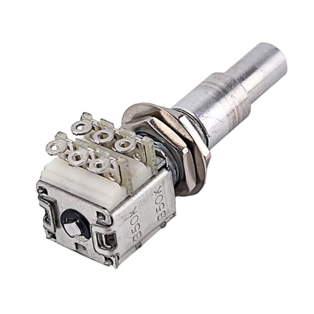 Potenciómetro Doble para Bajo de Guitarra B50K Metal Duradero shamjiam Potenciómetro de guitarra