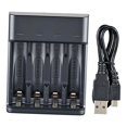 thumbnail image 1 of Cargador de batería USB con alta corriente de carga, 4 ranuras de carga con indicador, carga rápida, construcción robusta, función de carga rápida, US, 1 of 9