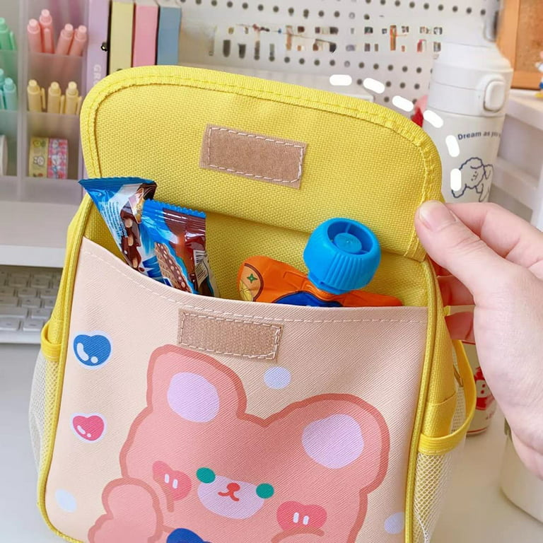 Danceemangoos Kawaii Lunch Bag Cute Anime Lunch Box Multi-Pockets Japanese Aesthetic Insulated Tote Bag for Back to School Supplies Accessories (
