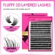 thumbnail image 2 of Extensiones de pestañas individuales Lash Clusters Fluffy VEYESBEAUTY, 2 of 6