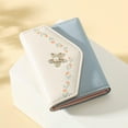 thumbnail image 3 of Cartera plegable con flores de perlas Cartera con flores de perlas Cartera de identificación para mujer (azul), 3 of 3