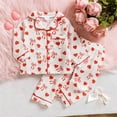 thumbnail image 2 of Baby Boys Pajama Set Valentines Day Pajama Long Sleeve Heart Button Down Sleep Top Boy Pajamas Size 6-12 Months, 2 of 9