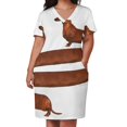 thumbnail image 2 of Vestido holgado de perro salchicha para mujer vestidos de fiesta con bolsillo divertidos, 2 of 6