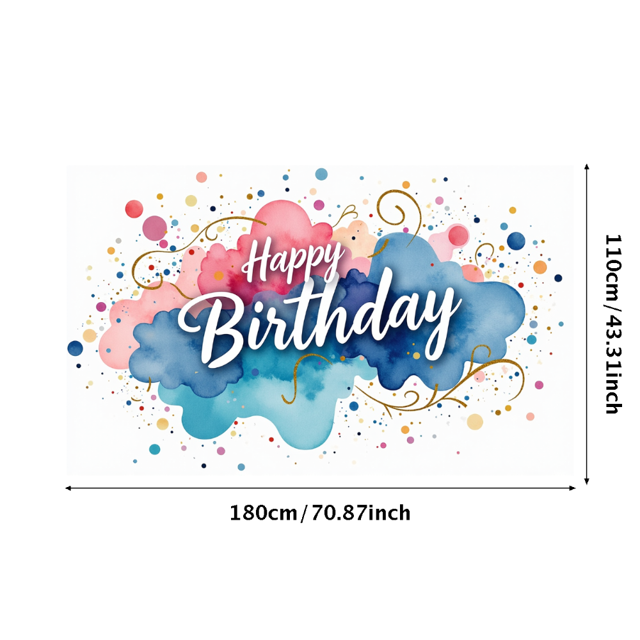 Retro Vinyl Record Design Birthday Banner Happy Birthday Music Party Backdrop Birthday Decoration Party Supplies Photography Props Decor