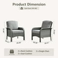 thumbnail image 4 of Toject 2 Pieces Patio Furniture Set, All-Weather Wicker High Back Outdoor Chairs, Rattan Patio Conversation Set with Cushions for Backyard, Porch, Garden (Dark Gray), 4 of 7