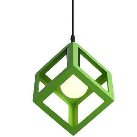 

NUOLUX Quartet Iron Chandelier Geometric Showcase Light for Bar Restaurant Shop Home (Green with 7-watt Warm LED Bulb)