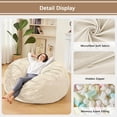 thumbnail image 3 of 3 Feet Bean Bag Chair - BeanBag Chairs for Adults,Round Fluffy Couch for Bedroom College Dorm - Grey, 3 of 7