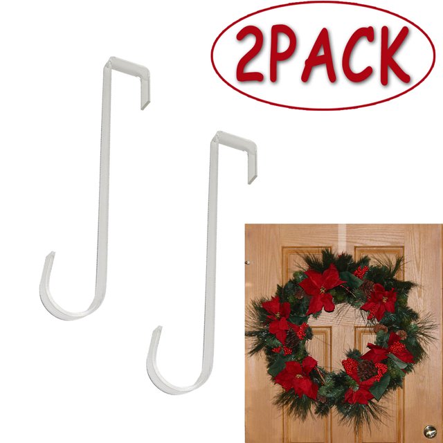 15 in Wreath Hanger Clear Over The Door Hooks,Slim Acrylic Wreaths Holders for Over Front or