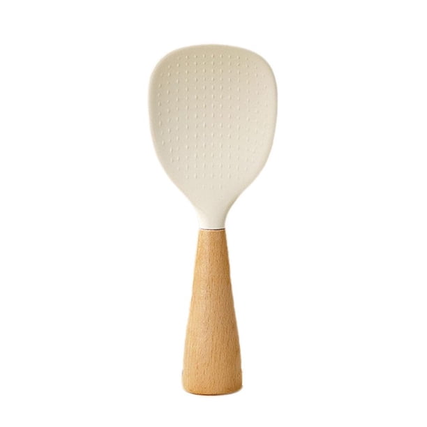SGACAI Cuchara de arroz vertical de silicona con mango de madera
