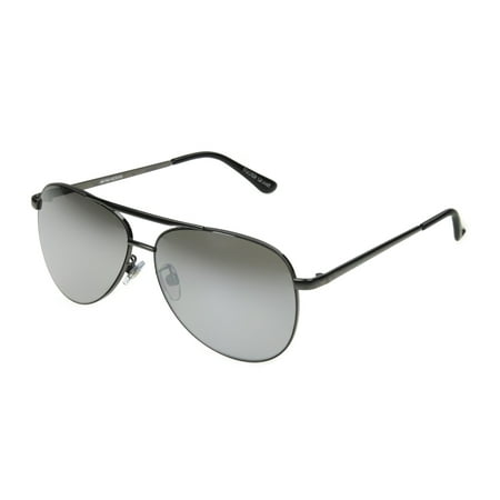 Foster Grant Men's Gunmetal Mirrored Aviator Sunglasses