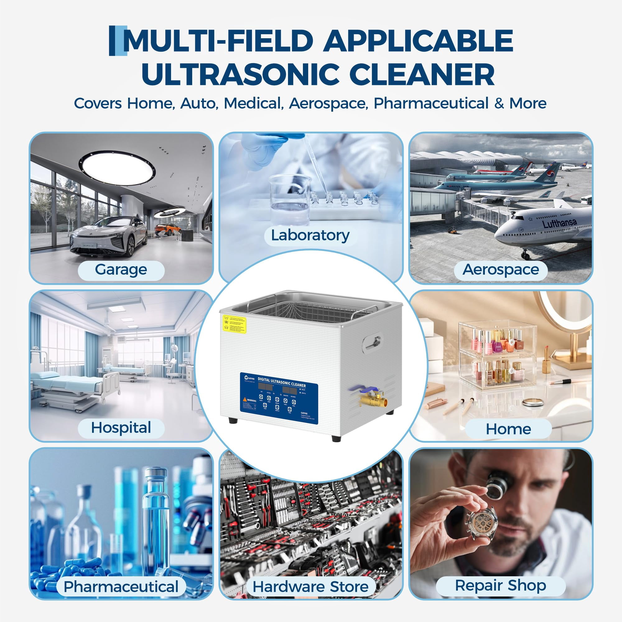 Professional Ultrasonic Cleaner 22L 40kHz with Heated & Timer, Industrial Ultrasonic Cleaning Machine for Jewelry, Dentures, Lab Parts, Tools, Stainless Steel Tank with Basket