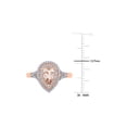 thumbnail image 4 of 5/8 Carat (Ctw) Pear Drop Morganite Double Halo Ring in 14K Rose Gold with Diamonds, 4 of 6