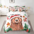 thumbnail image 2 of jejeloiu Kawaii Xmas Bear 7-Piece Twin Bedding Sets,Cute Cartoon Gingerbread Man Bedding Comforter Set,Happy New Year Sheet Sets For Kids Girl,Super Cozy Room Decor Reversible, 2 of 8