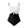 thumbnail image 4 of Womens Swimsuits, Duoif Tummy Control Bathing Suit Cutout Tie Knot Swimwear Swimsuits for Women White XS, 4 of 4