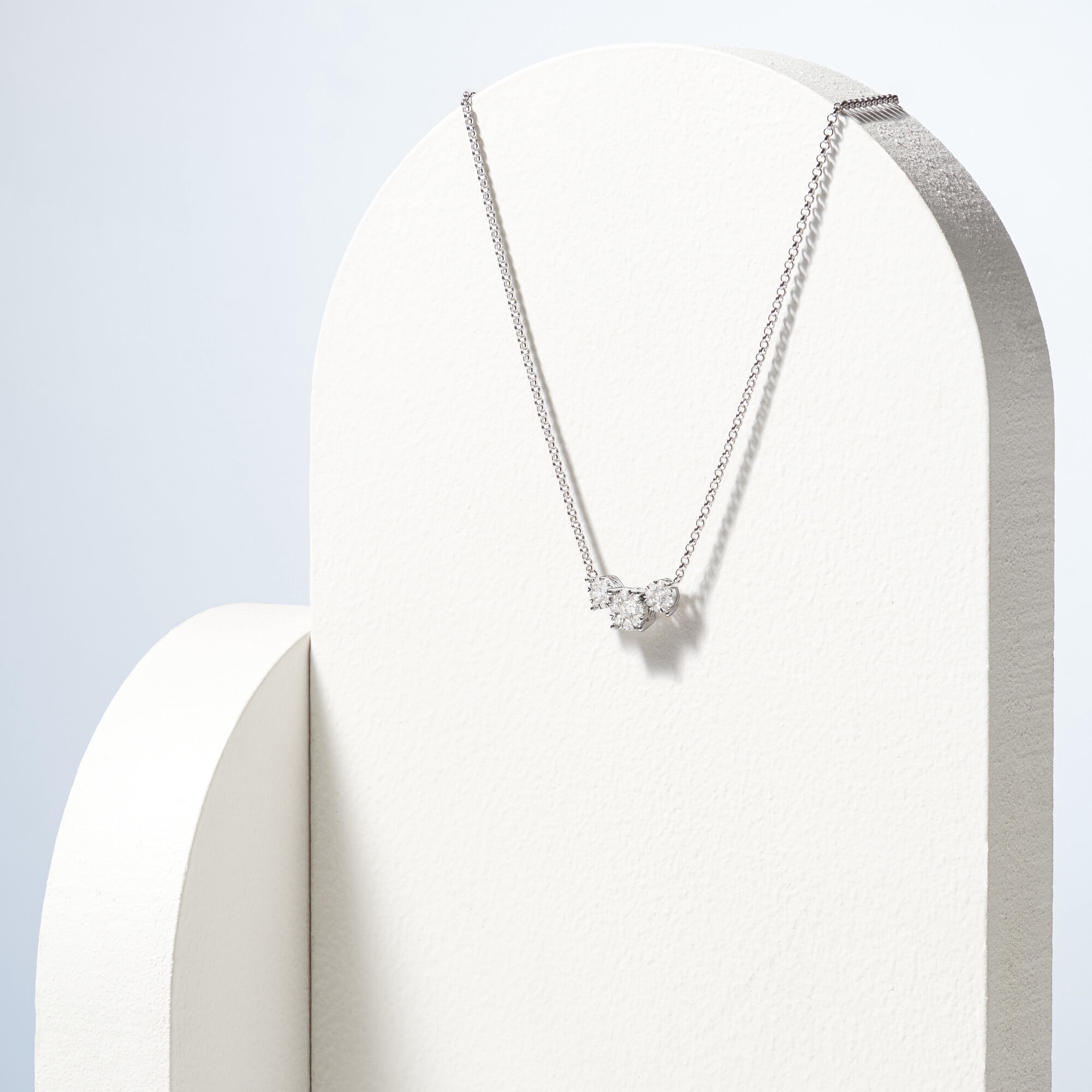 Forever Facets 5/8 CT TW Lab Grown Diamond Necklace in Platinum over Sterling Silver, Adult Female
