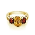 thumbnail image 2 of Gem Stone King 18K Yellow Gold Plated Silver Yellow Citrine and Red Garnet Ring for Women (2.70 Cttw, Gemstone Birthstone, Available in Size 5, 6, 7, 8, 9), 2 of 5