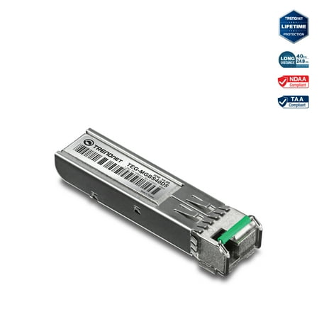 UPC: 0710931610307 | TRENDnet TEG-MGBS40D5 Mini-GBIC Dual Wavelength Single-Mode LC Module 1550 (40 km/24.9 Miles)
