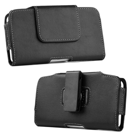 Insten Black Flip Leather Wallet Pouch Case with Magnetic Closure & Belt Clip for iPhone 8 Plus 7 Plus 6s Plus Samsung Galaxy S8 S7 Edge On7 E7 J7 ZTE Grand X4 Axon 7 Cell Phone Smartphone