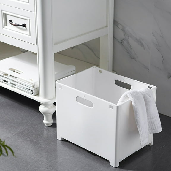 Closet Organizers and Storage QTOCIO Folding Dirty Clothes Storage Basket Toy Storage Basket, White