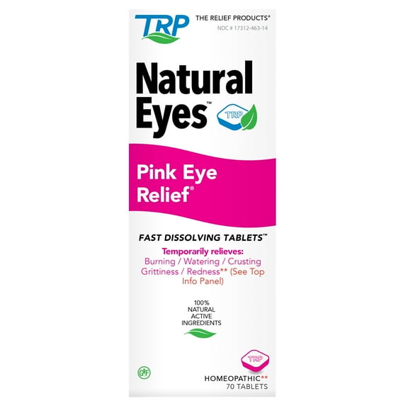The Relief Products, Natural Eyes, Pink Eye Relief, Fast Dissolving Tablets,  70 Ct