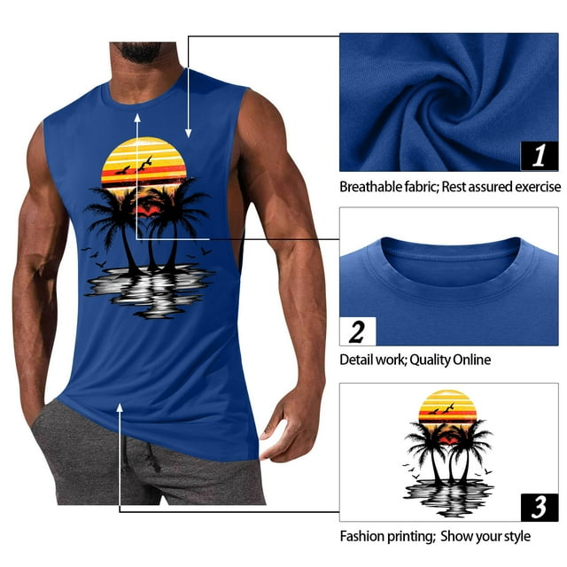 Camiseta sin mangas de cuello redondo para hombre, jersey deportivo de alta elasticidad, cuello redondo, sin mangas, ropa deportiva para hombre musculoso, camiseta sin mangas de algodón para hombre