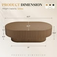 thumbnail image 7 of Gelloan 43.7" Oval Coffee Table, Modern Wood Fluted Coffee Table for Living Room, Relief Center Table with Sturdy Pedestal,Brown, 7 of 7