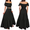 thumbnail image 3 of Jaimenalin Women'S 2 Piece Outfits, Floral Top Skirt Set for Spring Easter, Summer Vacation Beach Dress Black L, 3 of 8