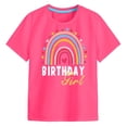 thumbnail image 4 of Hessimy Girls' Short Sleeve Shirts Kids Crewneck T-Shirts Summer Tops Basic Tees(Hot Pink,11-12 Years), 4 of 4