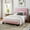 Pink 1, variant on Einfach Twin Bed Frame, Platform Bed Frame with Panel Upholstered Velvet Headboard, Pink