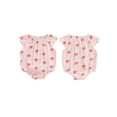 thumbnail image 2 of BemeyourBBs Newborn Baby Girl Bubble Romper Infant Baby Summer Clothes Loose Fit Strawberry Lemon Bow Print Crew Neck Flying Sleeve Bodysuit Jumpsuit Playsuit, 2 of 9