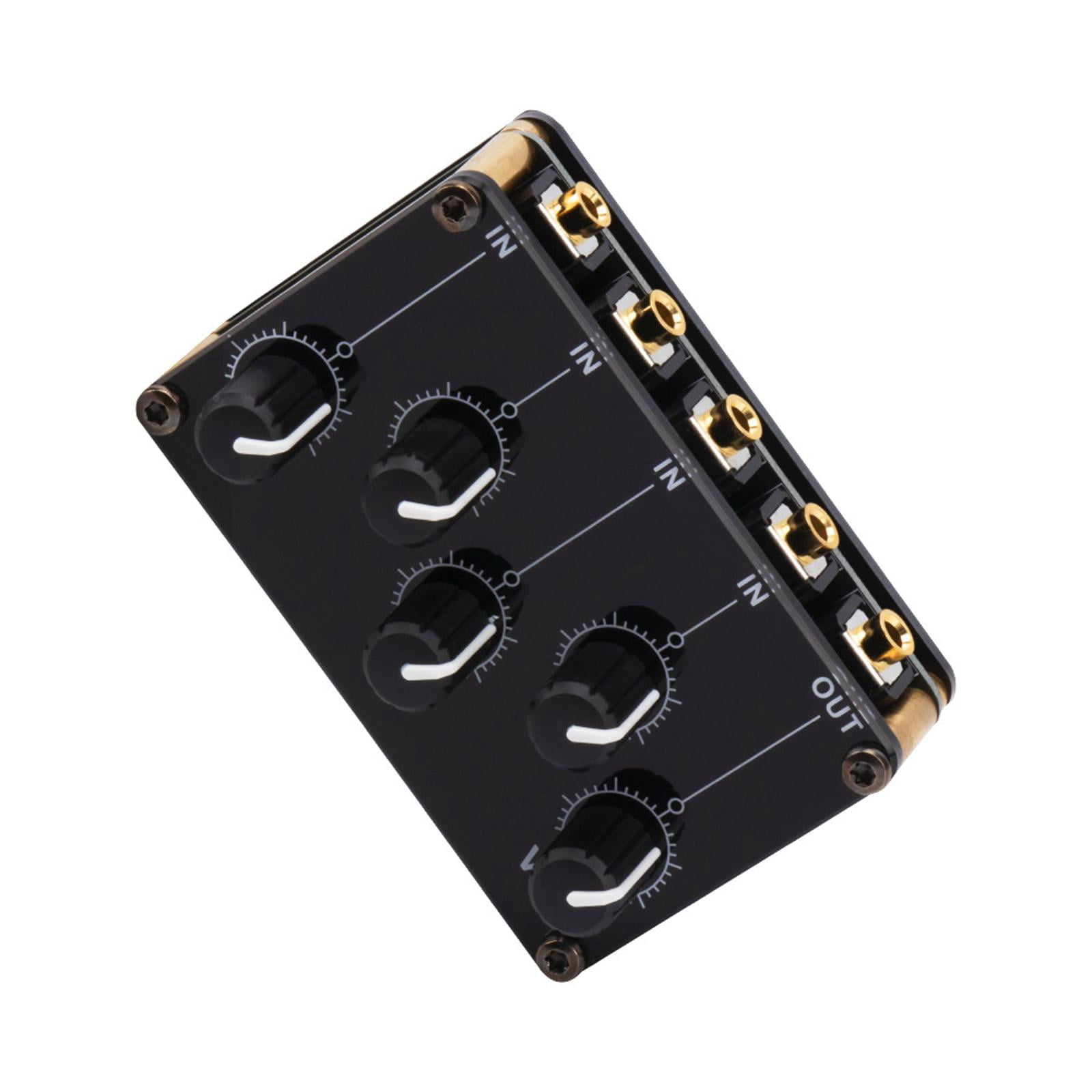 LeeQinersw Mini Stereo 4 Channel Line Mixer Professional Audio Mixer Low noise Portable for