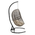 Belham Living Resin Wicker Hanging Egg Chair with Cushion and Stand