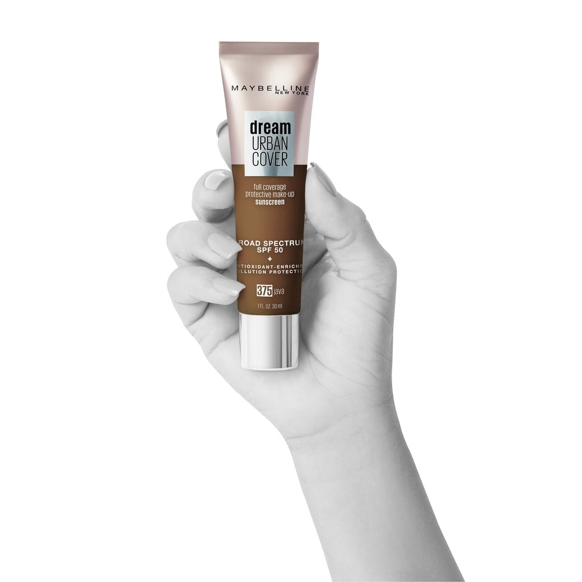 Maybelline Dream Urban Cover Liquid Foundation Makeup, SPF 50, Java, 1 fl oz