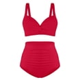 thumbnail image 5 of RELLECIGA Women's Tummy Control Swimsuit Bikini Set V Neck Two Piece Bathing Suits Swimwear, 5 of 9