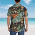 thumbnail image 3 of Lsque Rich Fish pattern Hawaiian Shirt for Men, Unisex Summer Beach Casual Short Sleeve Button Down Shirts-Large, 3 of 9
